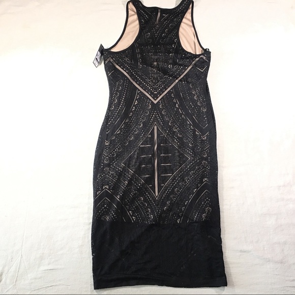 Mossimo Sz M Ebony Ikat Art Deco Sheath Dress New - Picture 7 of 7